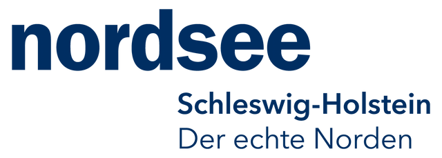 Logo mit dem Text: „nordsee“, darunter „Schleswig-Holstein“ und „Der echte Norden“ (dunkelblau auf weiß).